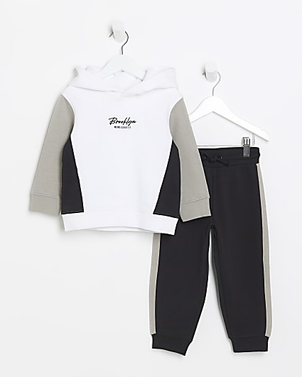 Mini boys grey hoodie and joggers set