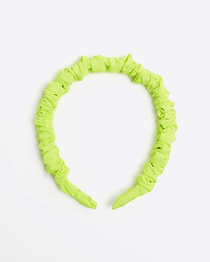 Girls green ruched headband