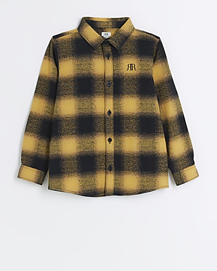 Boys yellow check overshirt