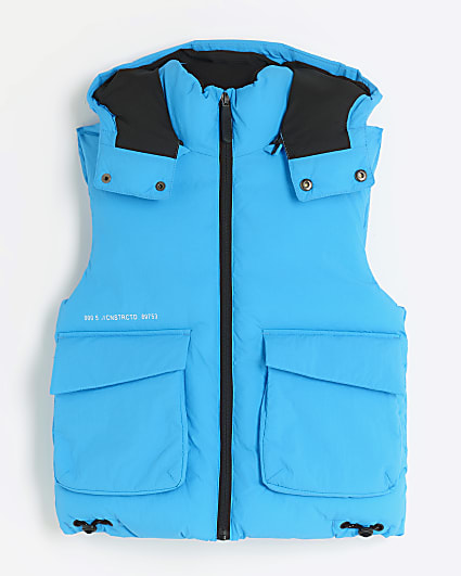 Boys blue hooded gilet