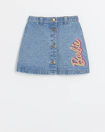 Girls blue RI x Barbie denim skirt