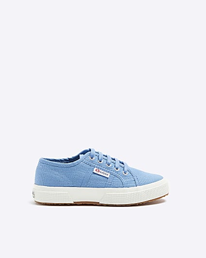 Girls Blue Superga lace up trainers