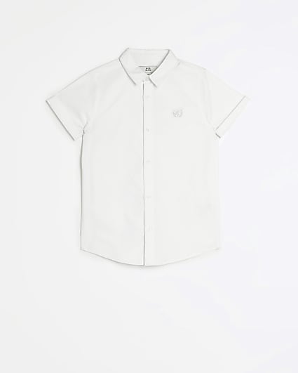 Boys white short sleeve oxford shirt