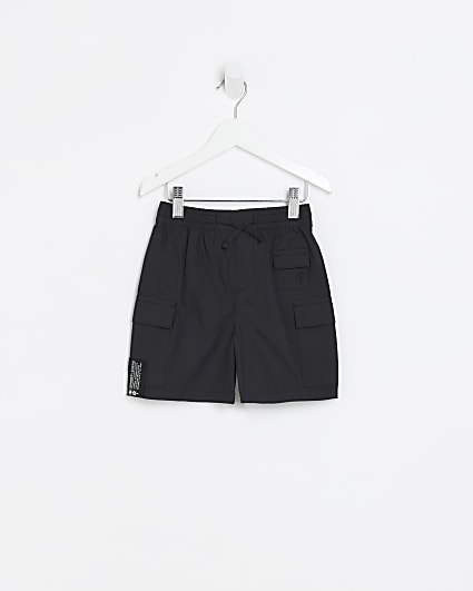 Mini boys black cargo shorts