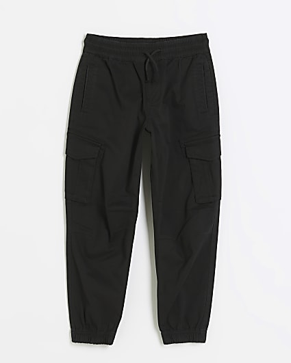 Black cuffed cargo Trousers