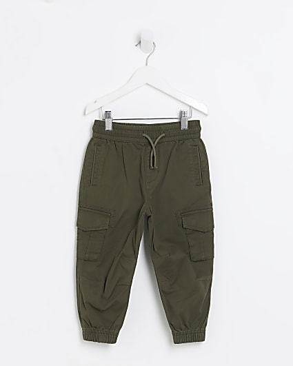 Mini Khaki cuffed Cargo Trousers