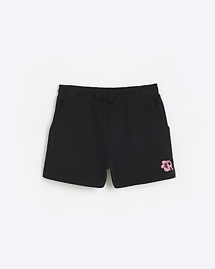 Girls Black Pull On Jersey Shorts