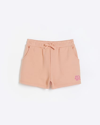 Girls coral pull on shorts