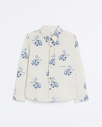 Boys Beige Maison Riviera Floral Shacket