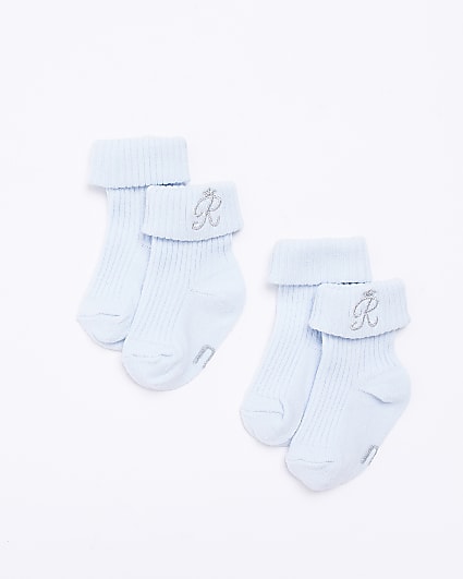 Baby pale blue RI socks 2 pack