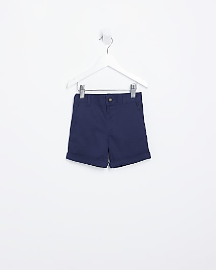 Mini Boys Navy Stretch Chino Shorts