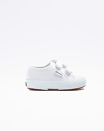 Mini Boys White Superga Canvas Strap Trainers