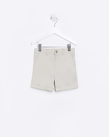 Mini Boys Beige Stretch Chino Shorts