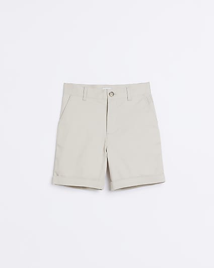 Boys Beige Stretch Chino Shorts