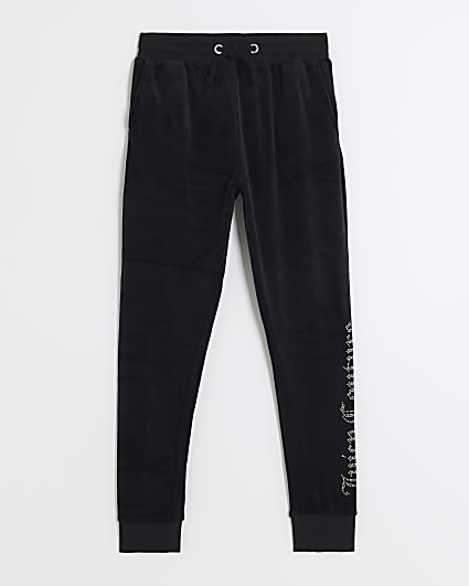 Girls black Juicy Couture diamante joggers