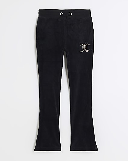 Girls black Juicy Couture bootcut joggers