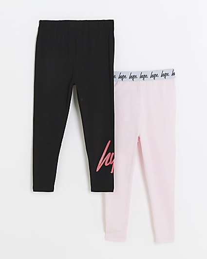 Girls Pink HYPE Leggings 2 pack