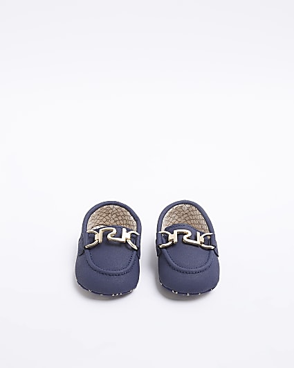 Baby Boys Blue Suedette Loafers