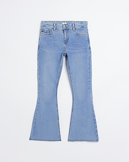 Girls Blue Denim Flared Jeans