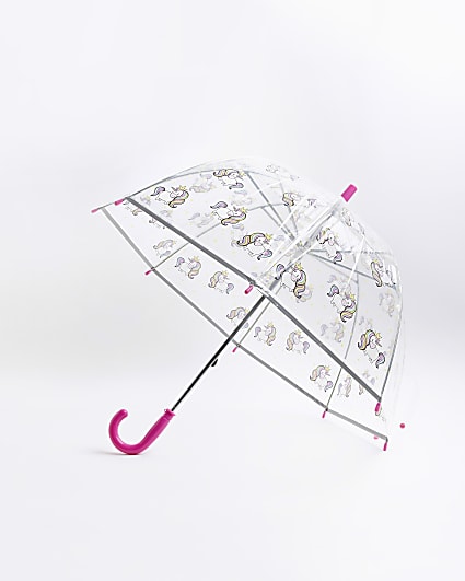 Girls Pink Unicorn Umbrella