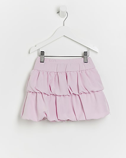 Mini girls pink puff ball skirt