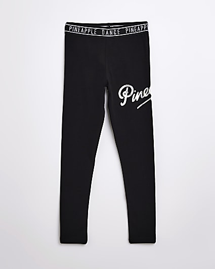 Girls Black Pineapple Logo leggings