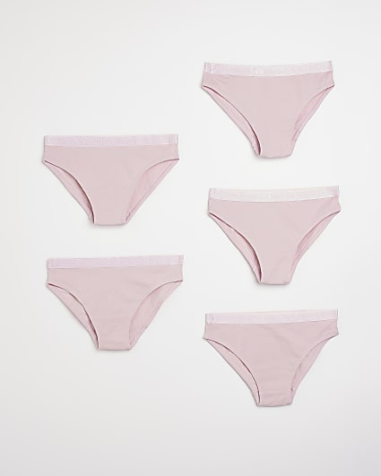 Girls Pack Of 5 Pink Briefs