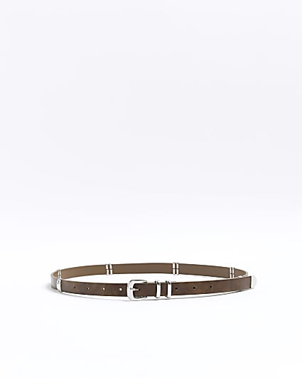 Brown skinny belt