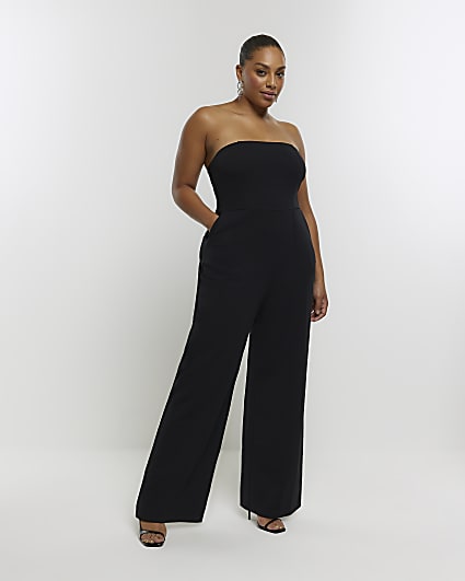 Plus black bandeau jumpsuit