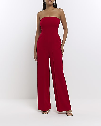 Red bandeau jumpsuit