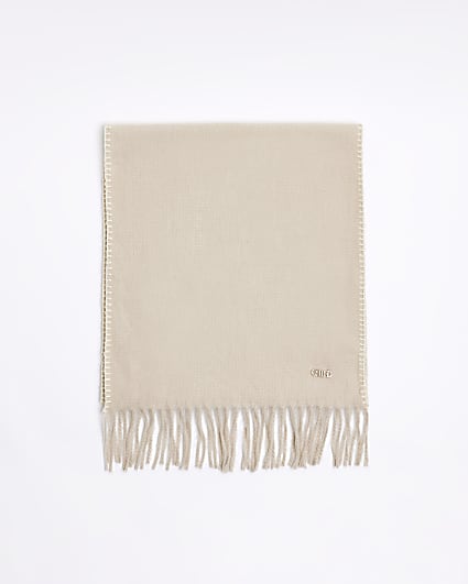 Cream stitch detail scarf