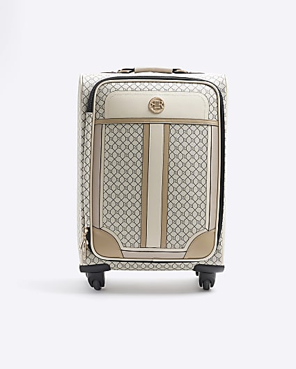 Beige RI monogram suitcase