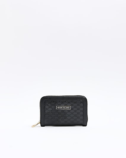 Black patent embossed RI purse