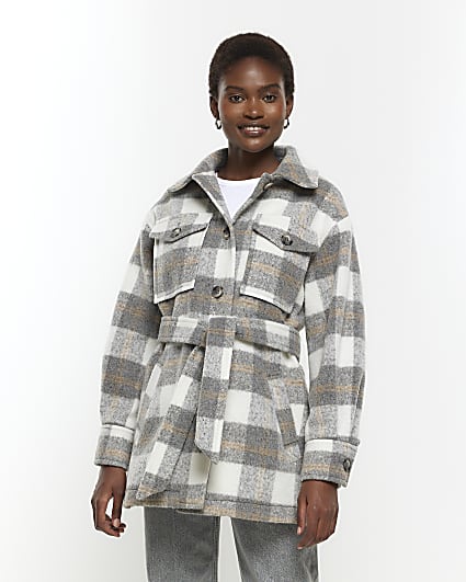 Grey check overshirt