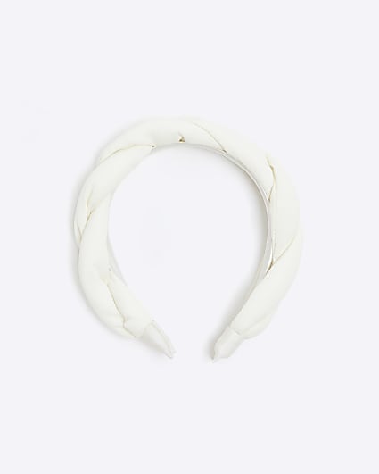 White Plaited Head Band