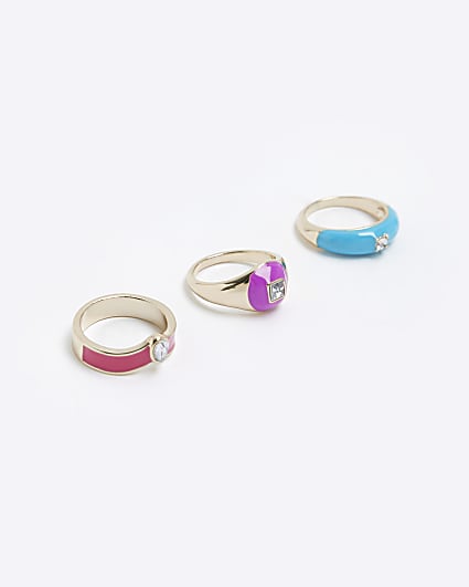 Gold enamel rings multipack