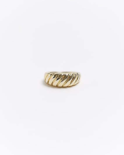 Gold metal twist ring