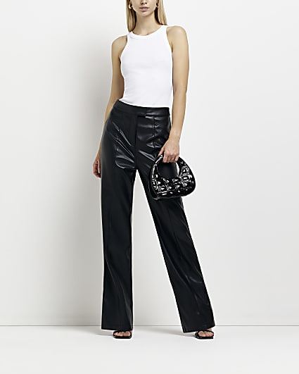 White ribbed racer vest top