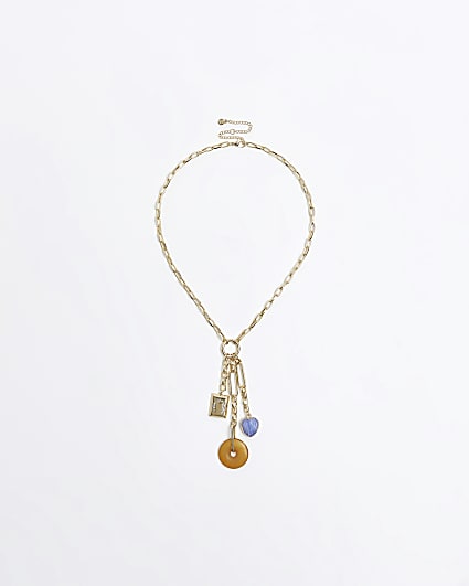 Brown charm necklace