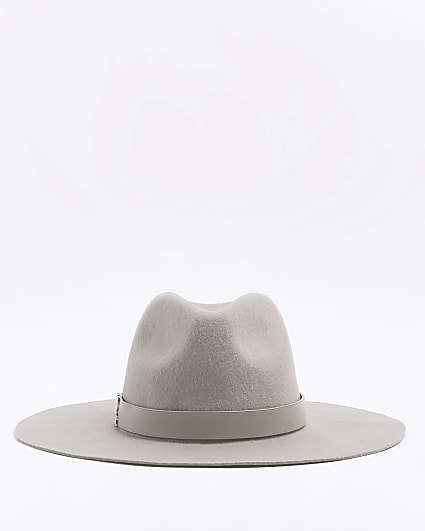 Grey fedora hat