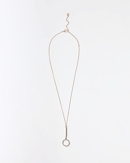 Rose gold diamante pendant necklace