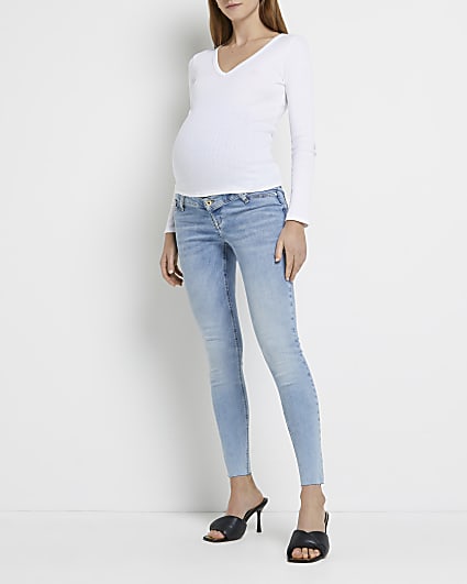 Blue Molly mid rise maternity skinny jeans