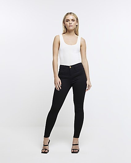 Petite Black Molly Mid Rise Black Jeans