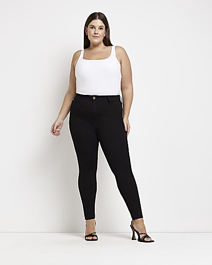 Plus black high waisted skinny jeans