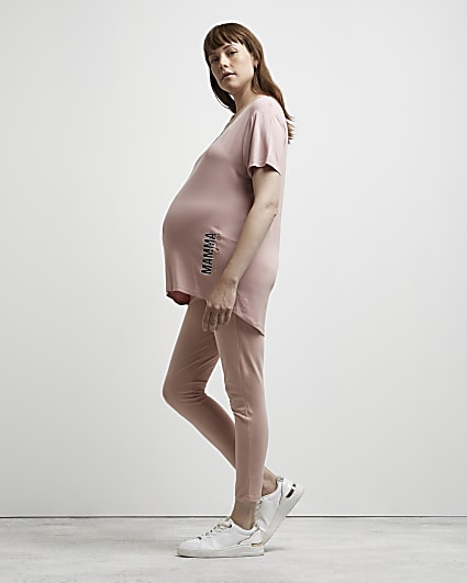 Pink maternity leggings