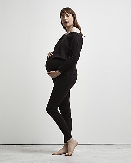 Brown maternity leggings