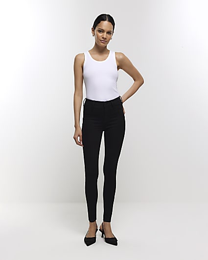 Black Molly Mid Rise Sculpted Skinny Jeans