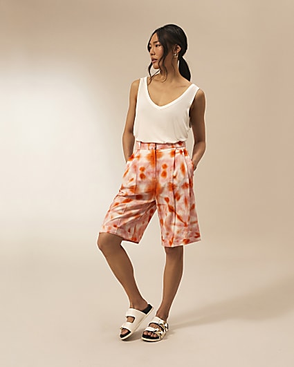 Pink RI Studio tie dye bermuda shorts