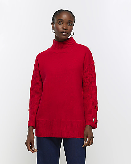 Red cuff detail jumper