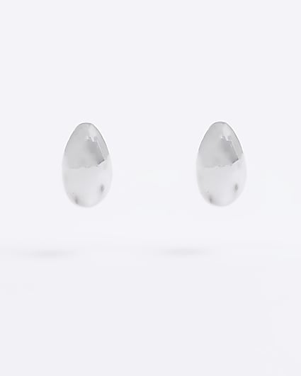 Silver Domed Stud Earrings